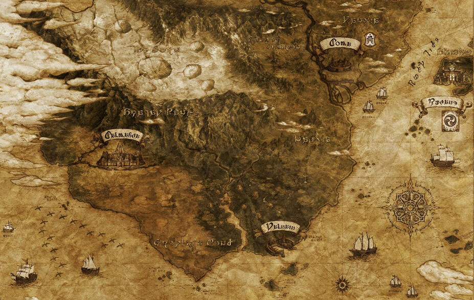 A map of Othard, the Far East